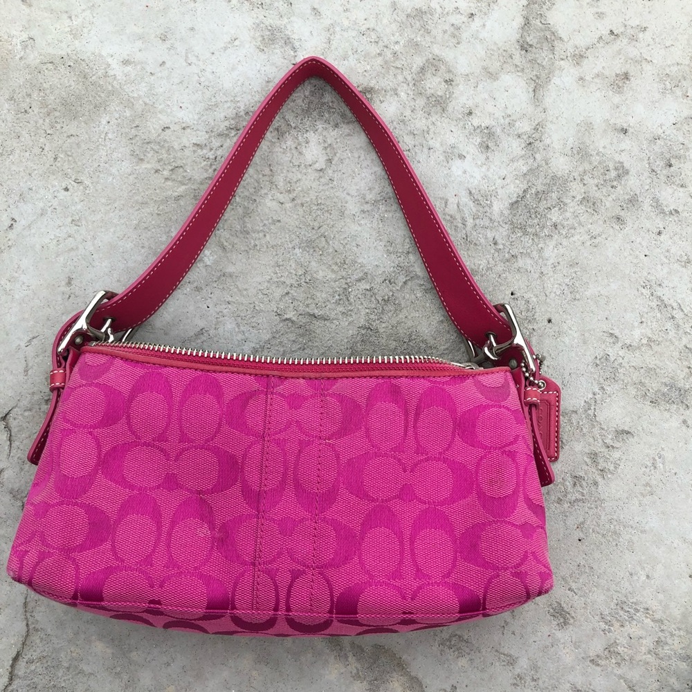 Hot pink coach handle bag